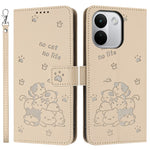 For Xiaomi Redmi Note 17 Pro+ 5G  /  Redmi Note 17 Pro Max 5G Wallet Case Cats Imprint Leather Phone Cover with Strap