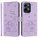 For Xiaomi Redmi 17 4G  /  Redmi 17 5G Wallet Case Cats Imprint Leather Phone Cover with Strap