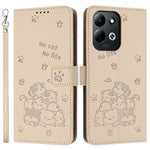 For Xiaomi Redmi 17 4G  /  Redmi 17 5G Wallet Case Cats Imprint Leather Phone Cover with Strap