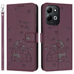 For Xiaomi Redmi 17 4G  /  Redmi 17 5G Wallet Case Cats Imprint Leather Phone Cover with Strap