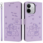 For Xiaomi Redmi Note 17 Pro 5G Wallet Case Cats Imprint Leather Phone Cover with Strap