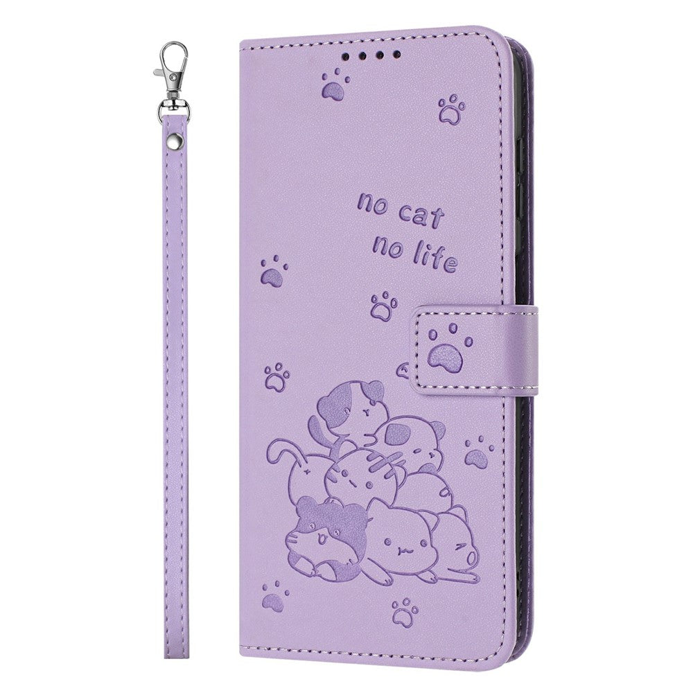 For Xiaomi Redmi Note 17 Pro 5G Wallet Case Cats Imprint Leather Phone Cover with Strap