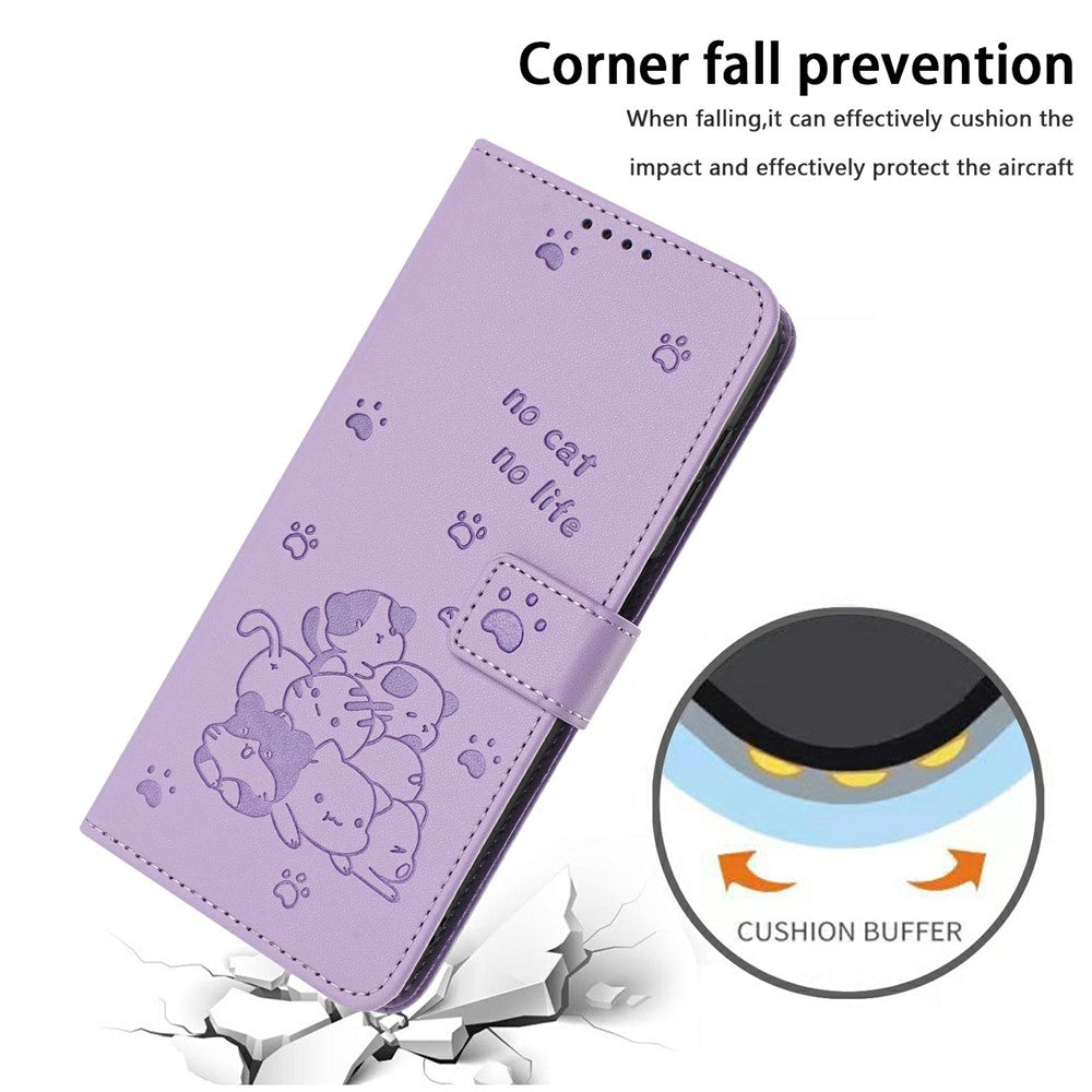 For Xiaomi Redmi Note 17 Pro 5G Wallet Case Cats Imprint Leather Phone Cover with Strap