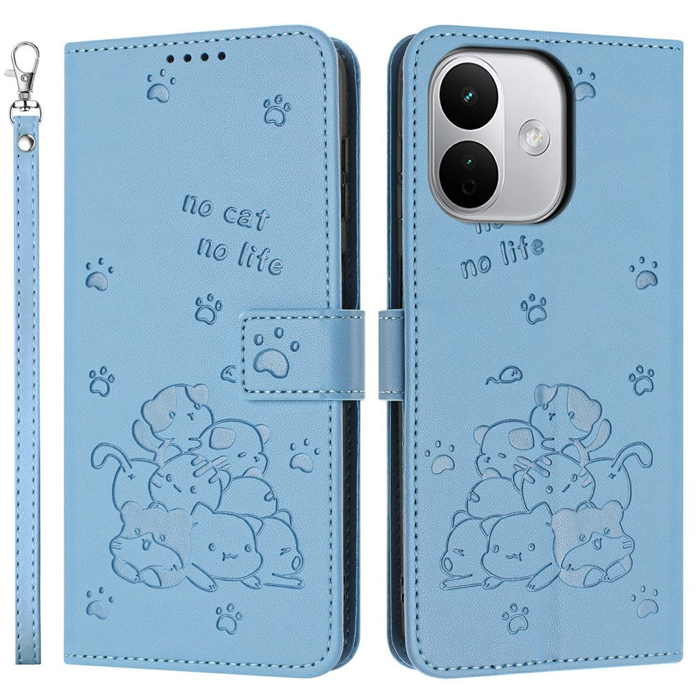 For Xiaomi Redmi Note 17 Pro 5G Wallet Case Cats Imprint Leather Phone Cover with Strap