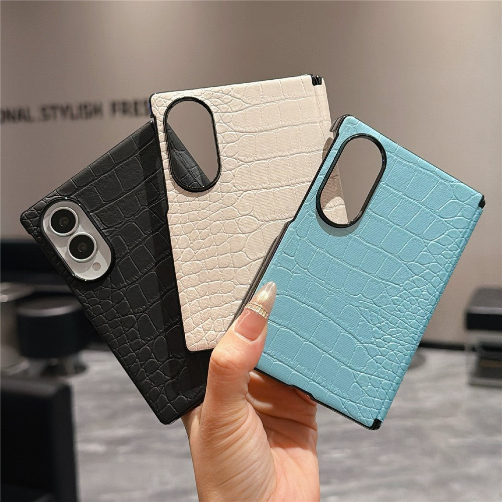 For Samsung Galaxy Z Fold8 Case Crocodile Pattern PU Leather + PC Dual Hinge Shockproof Phone Cover