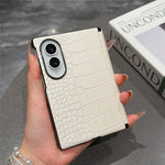 For Samsung Galaxy Z Fold8 Case Crocodile Pattern PU Leather + PC Dual Hinge Shockproof Phone Cover