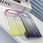 Til iPhone Fold Case Gradient Gennemsigtig Hård PC Stødsikker Telefoncover