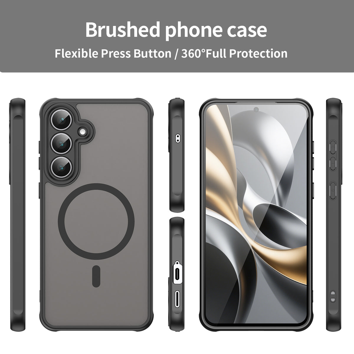 WANLONFENG til Samsung Galaxy S26 FE FD Series Magnetisk Cover med Skærmfilm Hud Touch TPU + PC Telefon Bagcover