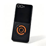 WANLONFENG for Samsung Galaxy Z Flip8 KJB Series Magnetic Case Tech Fabric Texture PC + TPU Phone Protective Cover