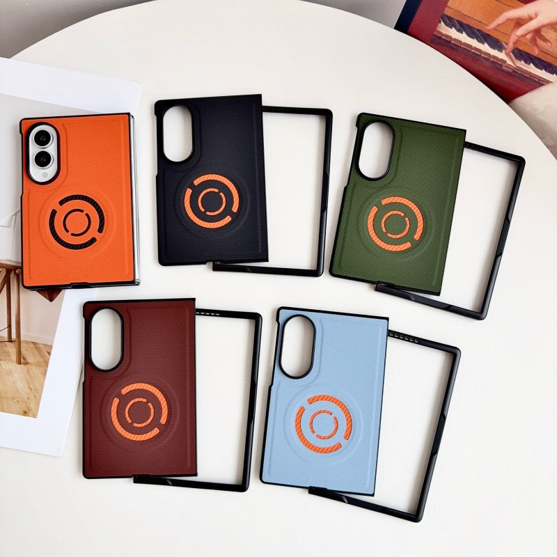 WANLONFENG til Samsung Galaxy Z Fold8 KJB Series magnetisk etui med teknisk stoftekstur i PC + TPU, beskyttende telefoncover