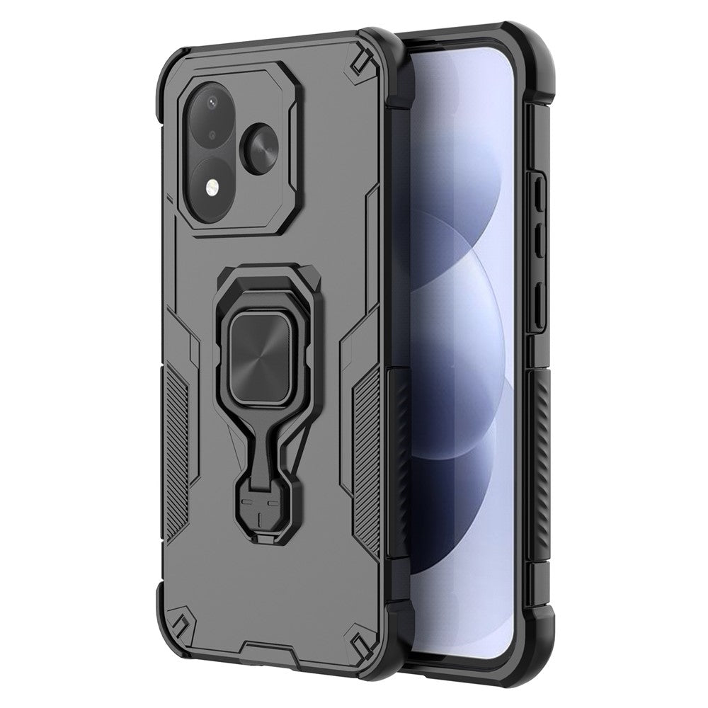 For Xiaomi Redmi Note 17 4G (Global) / Note 17 5G (Global) / Note 17 (India / China) 5G Case Rotatable Ring Kickstand PC + TPU Shockproof Phone Cover