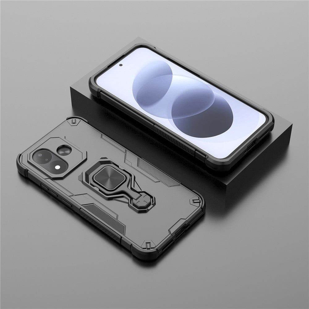 For Xiaomi Redmi Note 17 4G (Global) / Note 17 5G (Global) / Note 17 (India / China) 5G Case Rotatable Ring Kickstand PC + TPU Shockproof Phone Cover