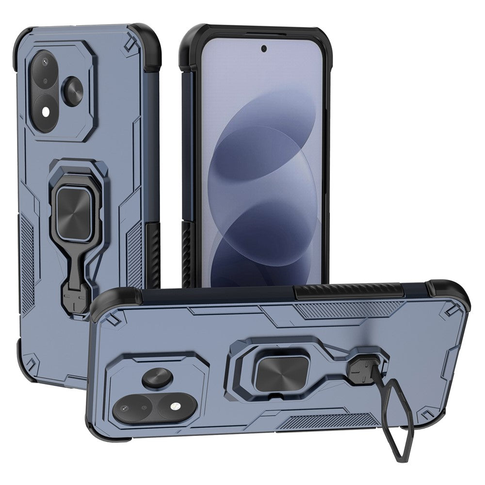 For Xiaomi Redmi Note 17 4G (Global) / Note 17 5G (Global) / Note 17 (India / China) 5G Case Rotatable Ring Kickstand PC + TPU Shockproof Phone Cover