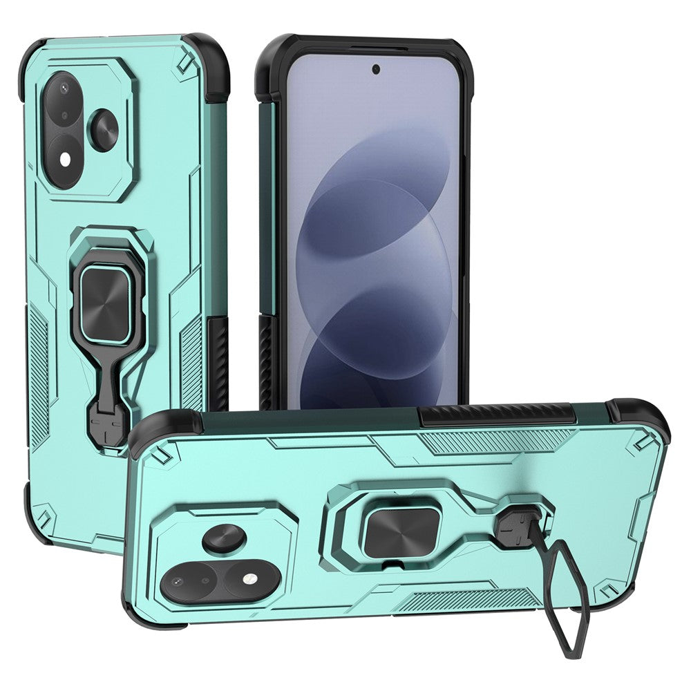For Xiaomi Redmi Note 17 4G (Global) / Note 17 5G (Global) / Note 17 (India / China) 5G Case Rotatable Ring Kickstand PC + TPU Shockproof Phone Cover