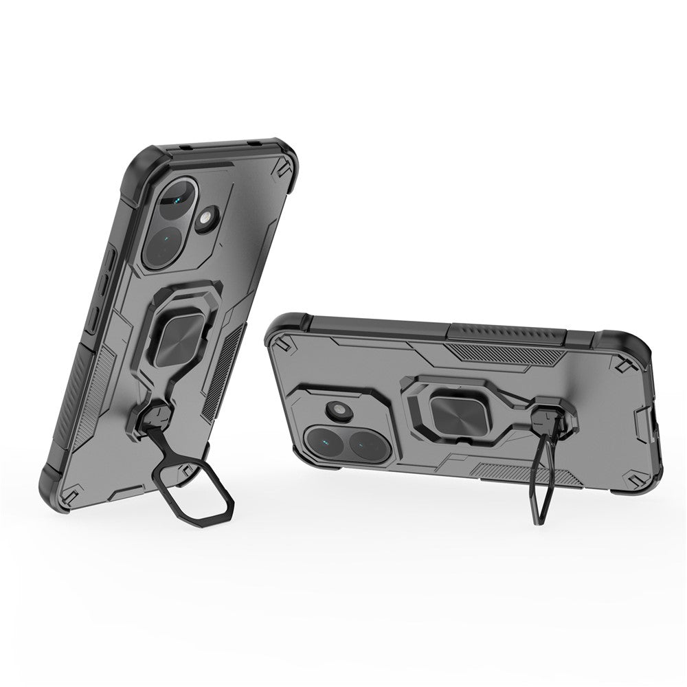 For Xiaomi Redmi Note 17 Pro 5G Case Rotatable Ring Kickstand PC + TPU Shockproof Phone Cover