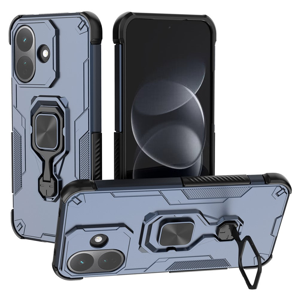 For Xiaomi Redmi Note 17 Pro 5G Case Rotatable Ring Kickstand PC + TPU Shockproof Phone Cover