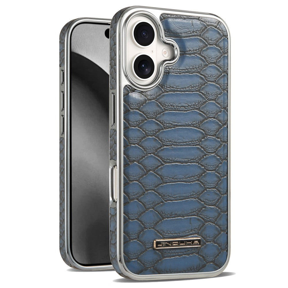 JINDUKA D51 til iPhone 17-cover Slangeskindstekstur PU-læder + PC + TPU Telefoncover