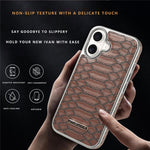 JINDUKA D51 til iPhone 17-cover Slangeskindstekstur PU-læder + PC + TPU Telefoncover