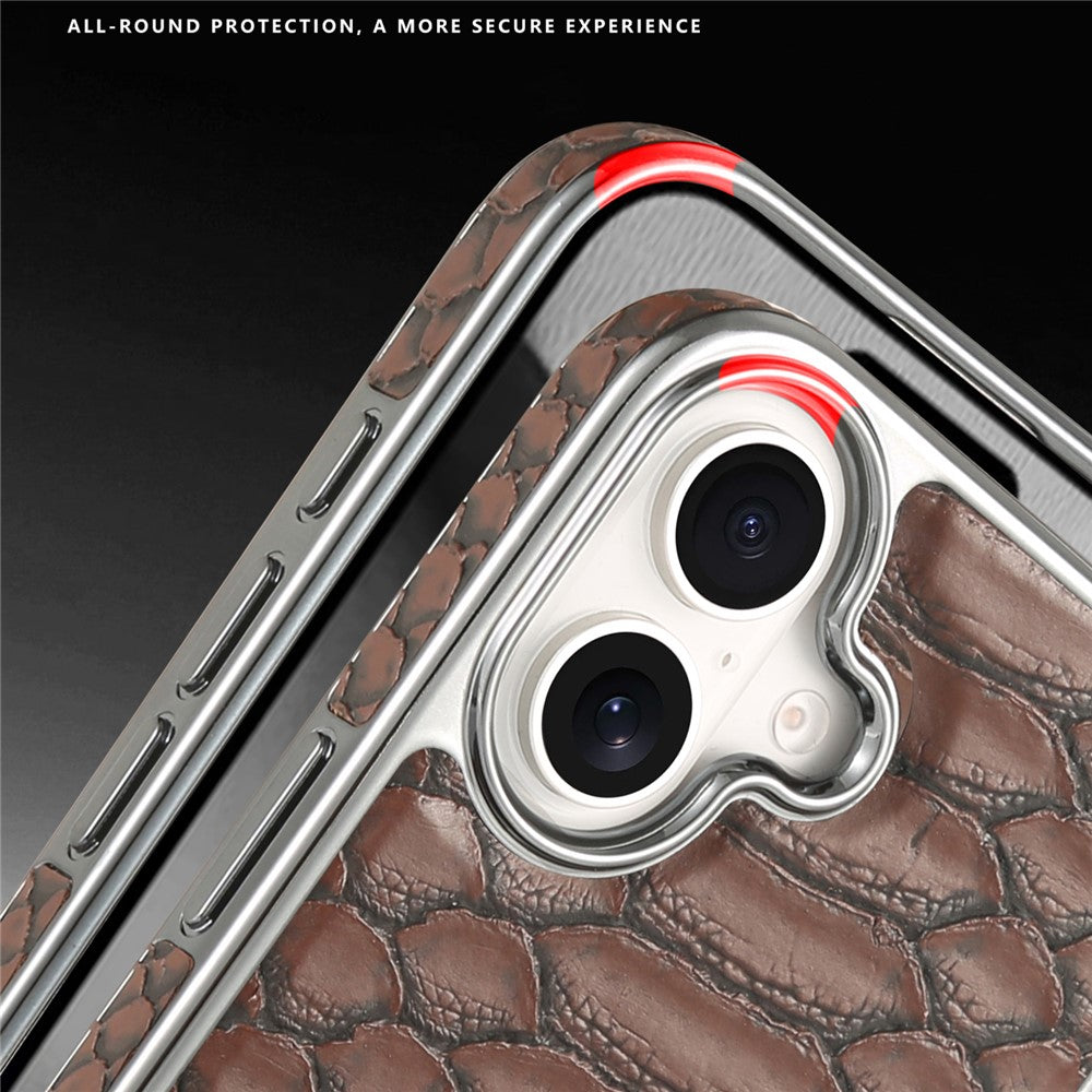JINDUKA D51 til iPhone 17-cover Slangeskindstekstur PU-læder + PC + TPU Telefoncover