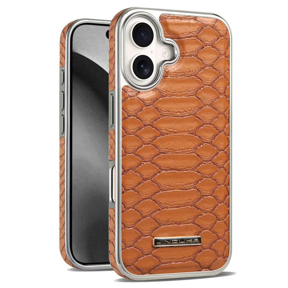 JINDUKA D51 til iPhone 17-cover Slangeskindstekstur PU-læder + PC + TPU Telefoncover