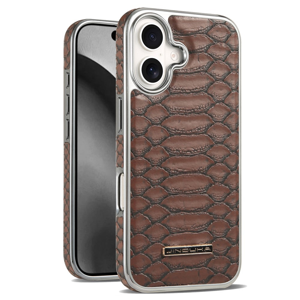 JINDUKA D51 til iPhone 17-cover Slangeskindstekstur PU-læder + PC + TPU Telefoncover