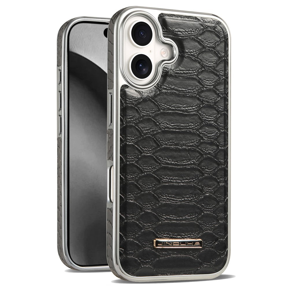 JINDUKA D51 til iPhone 17-cover Slangeskindstekstur PU-læder + PC + TPU Telefoncover