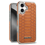 JINDUKA D51 For iPhone 16 Case Snakeskin Texture PU Leather + PC + TPU Phone Cover