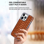 JINDUKA D51 For iPhone 13 Pro Max Case Snakeskin Texture PU Leather + PC + TPU Phone Cover