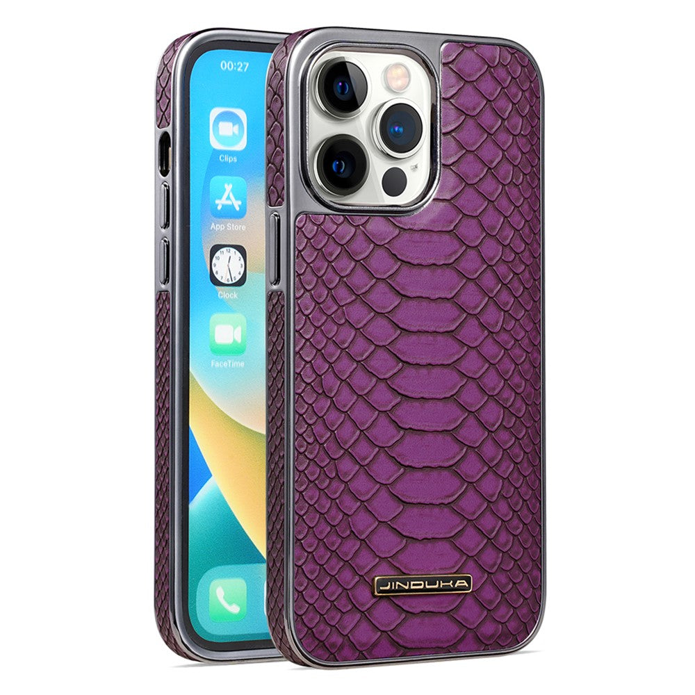 JINDUKA D51 For iPhone 13 Pro Max Case Snakeskin Texture PU Leather + PC + TPU Phone Cover