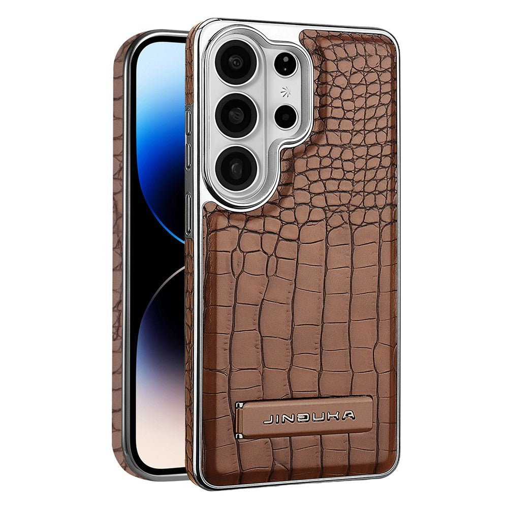 JINDUKA J1 for Samsung Galaxy S25 Ultra Magnetic Case Kickstand Crocodile Texture Leather Phone Back Cover