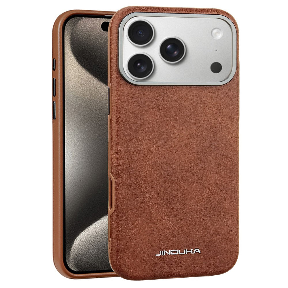 JINDUKA J4 Til iPhone 18 Pro Max / 17 Pro Max Magnetisk Cover Metal Linseramme Læderbelagt TPU + PC Telefoncover