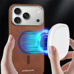 JINDUKA J4 Til iPhone 18 Pro Max / 17 Pro Max Magnetisk Cover Metal Linseramme Læderbelagt TPU + PC Telefoncover
