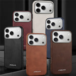 JINDUKA J4 Til iPhone 18 Pro Max / 17 Pro Max Magnetisk Cover Metal Linseramme Læderbelagt TPU + PC Telefoncover