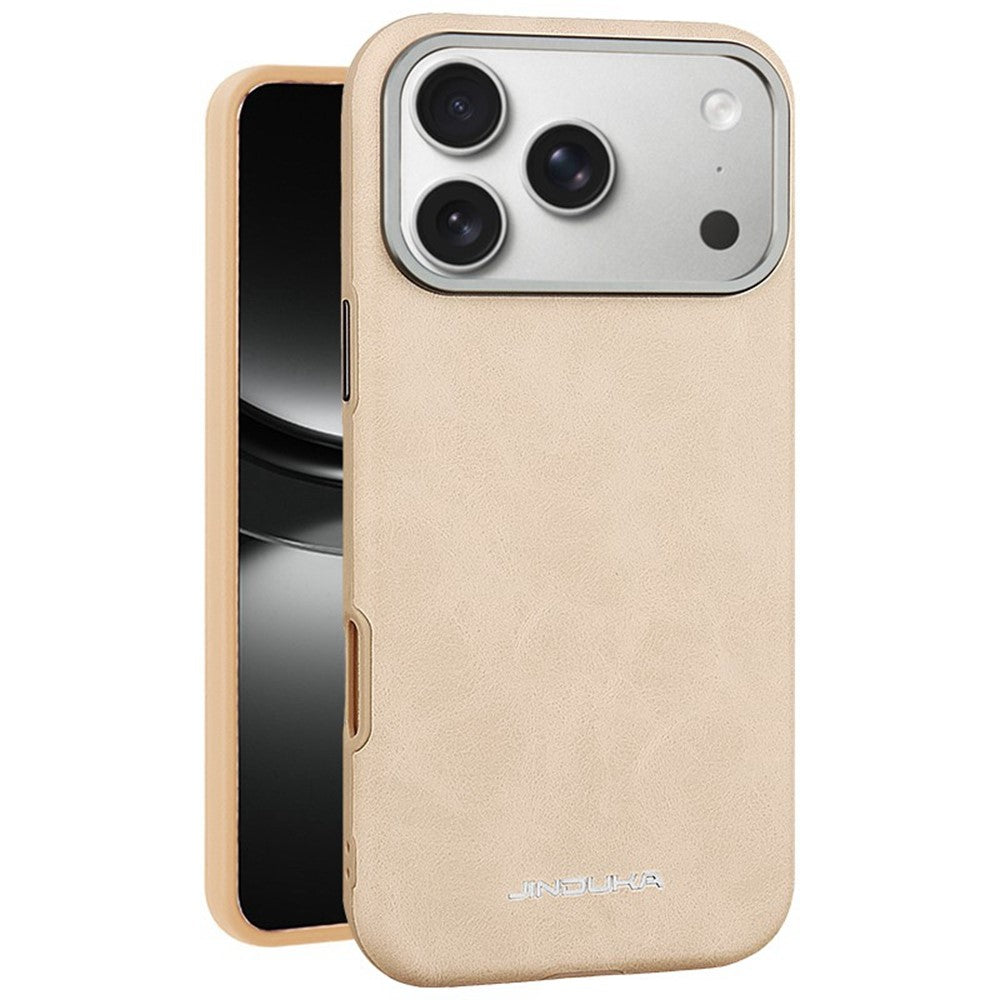 JINDUKA J4 Til iPhone 18 Pro Max / 17 Pro Max Magnetisk Cover Metal Linseramme Læderbelagt TPU + PC Telefoncover