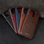 JINDUKA J4 Til iPhone 15 Pro Magnetisk Cover Metal Linseramme Læderbelagt TPU + PC Telefoncover