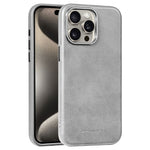 JINDUKA J4 Til iPhone 15 Pro Magnetisk Cover Metal Linseramme Læderbelagt TPU + PC Telefoncover
