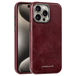 JINDUKA J4 Til iPhone 15 Pro Magnetisk Cover Metal Linseramme Læderbelagt TPU + PC Telefoncover