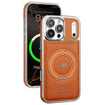 JINDUKA J9 til iPhone 18 Pro Max / 17 Pro Max Magnetisk Cover Roterende Støtteben Elektrobelagt Læderbelagt TPU + PC Cover