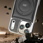 JINDUKA J9 til iPhone 18 Pro Max / 17 Pro Max Magnetisk Cover Roterende Støtteben Elektrobelagt Læderbelagt TPU + PC Cover