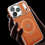 JINDUKA J9 til iPhone 18 Pro Max / 17 Pro Max Magnetisk Cover Roterende Støtteben Elektrobelagt Læderbelagt TPU + PC Cover