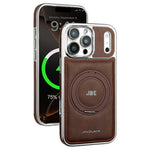 JINDUKA J9 til iPhone 18 Pro Max / 17 Pro Max Magnetisk Cover Roterende Støtteben Elektrobelagt Læderbelagt TPU + PC Cover