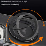 JINDUKA J9 For iPhone 13 Pro Max Magnetic Case Rotating Kickstand Electroplated Leather Coated TPU + PC Cover