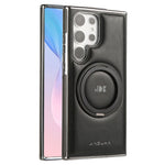 JINDUKA J9 For Samsung Galaxy S25 Ultra Magnetic Case Rotating Kickstand Electroplated Leather Coated TPU + PC Cover