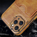 JINDUKA K12 for iPhone 16 Pro Case Card Slot Kickstand PU Leather Phone Back Cover