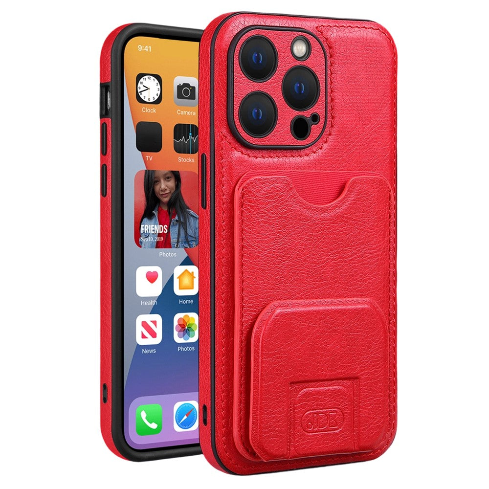 JINDUKA K12 for iPhone 16 Pro Case Card Slot Kickstand PU Leather Phone Back Cover