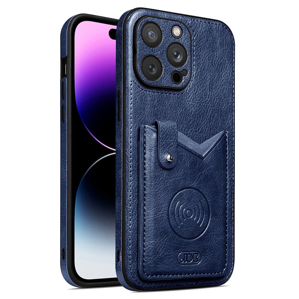 JINDUKA K15 til iPhone 13 Pro etui PU læder kortlomme støttefod anti-fald telefoncover