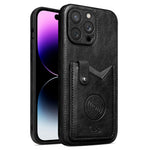JINDUKA K15 til iPhone 14 Pro Max etui PU-læder med kortlomme, støttefod og anti-fald telefoncover