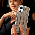 RMBMAX M2 for iPhone 17 Case Crocodile Pattern Genuine Cow Leather Shock-Absorbent Phone Back Cover