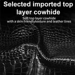 RMBMAX M2 for iPhone 17 Case Crocodile Pattern Genuine Cow Leather Shock-Absorbent Phone Back Cover