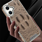 RMBMAX M2 for iPhone 17 Case Crocodile Pattern Genuine Cow Leather Shock-Absorbent Phone Back Cover